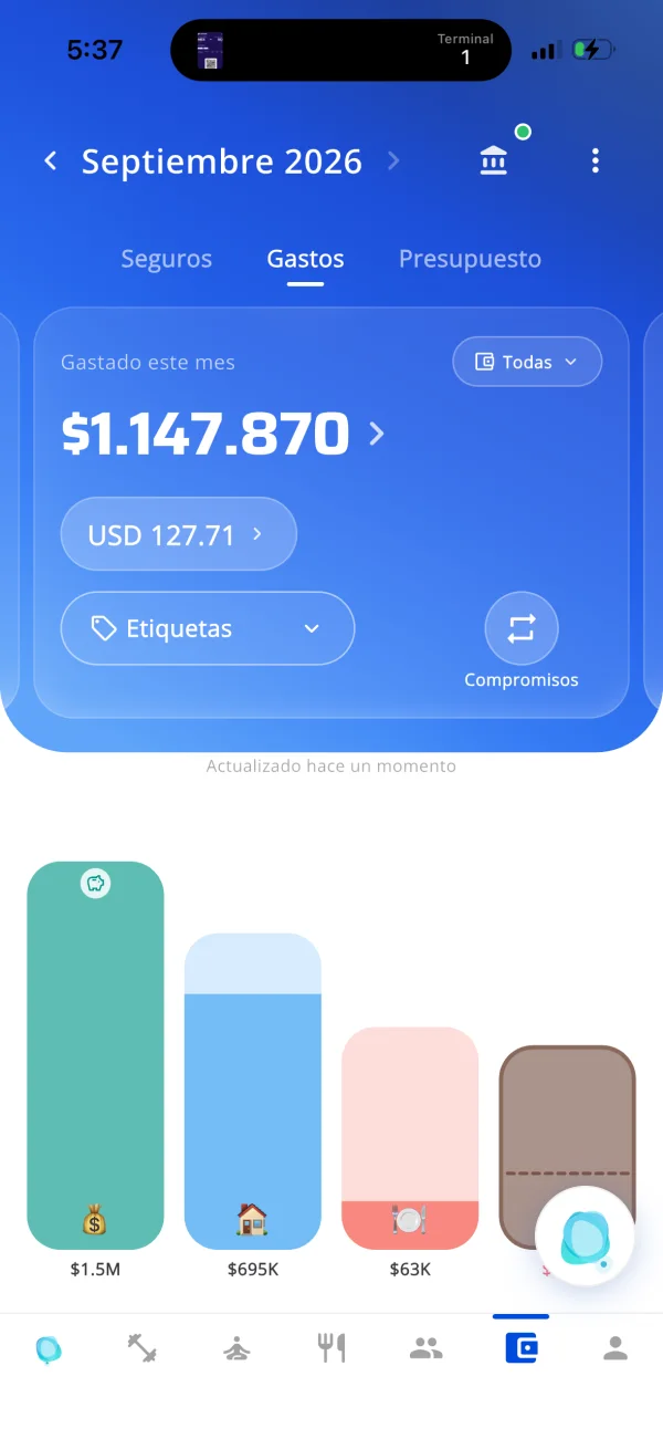 Financial wellbeing screen in the Makana app