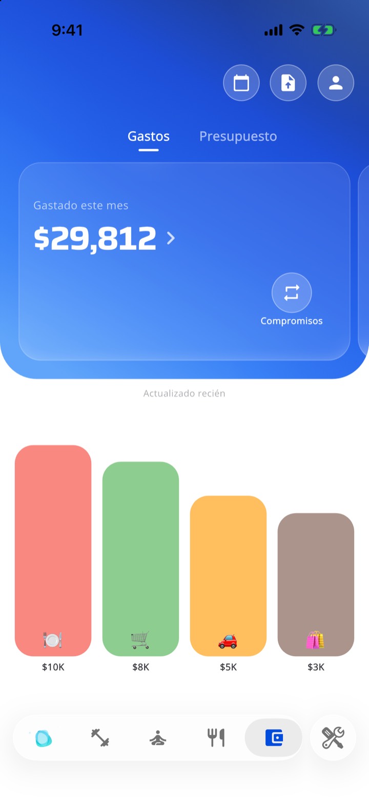 Makana Finanzas: gastado este mes $29,812, con gastos por categoría