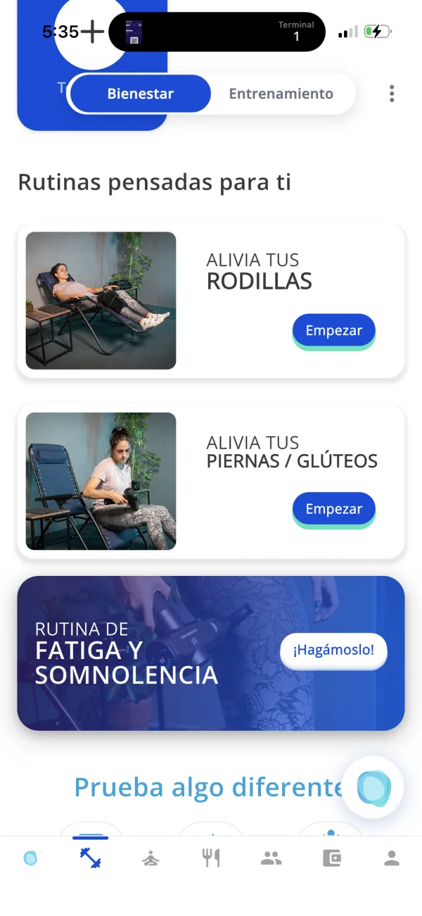 Guided recovery routines in the Makana app